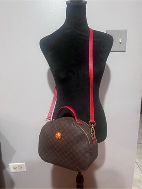 Rioni made in Italy Brown and Red Crossbody Dome Bag